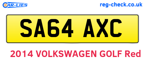 SA64AXC are the vehicle registration plates.
