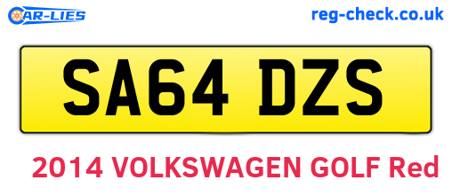 SA64DZS are the vehicle registration plates.