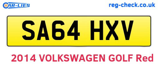 SA64HXV are the vehicle registration plates.