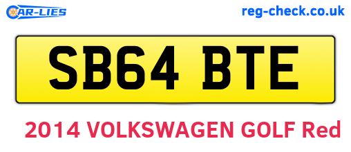 SB64BTE are the vehicle registration plates.