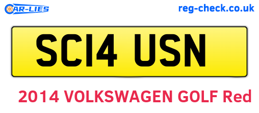 SC14USN are the vehicle registration plates.