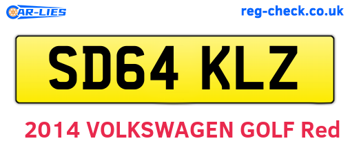 SD64KLZ are the vehicle registration plates.