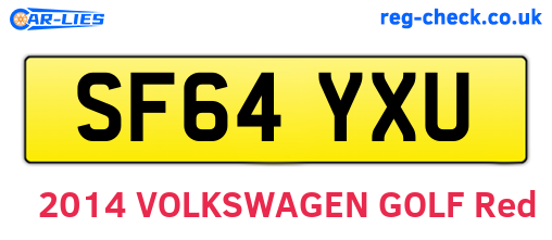 SF64YXU are the vehicle registration plates.