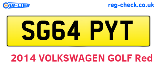 SG64PYT are the vehicle registration plates.