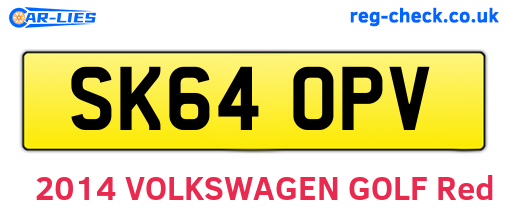 SK64OPV are the vehicle registration plates.