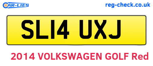 SL14UXJ are the vehicle registration plates.