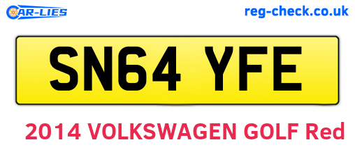 SN64YFE are the vehicle registration plates.