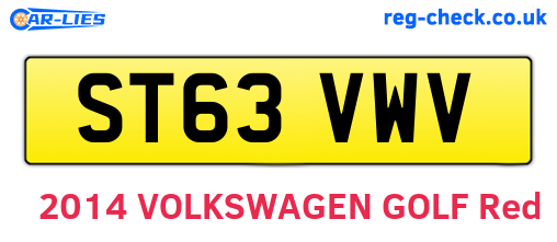 ST63VWV are the vehicle registration plates.