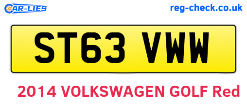 ST63VWW are the vehicle registration plates.