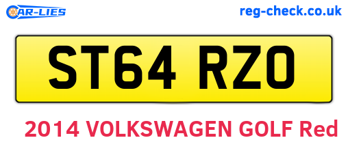 ST64RZO are the vehicle registration plates.
