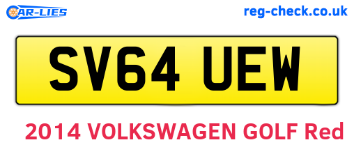SV64UEW are the vehicle registration plates.