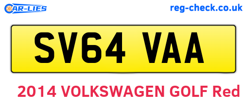 SV64VAA are the vehicle registration plates.