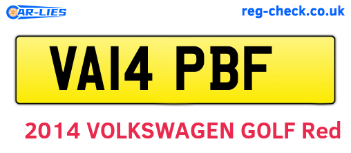 VA14PBF are the vehicle registration plates.