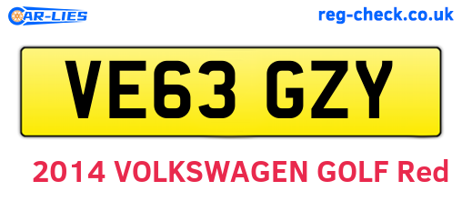VE63GZY are the vehicle registration plates.