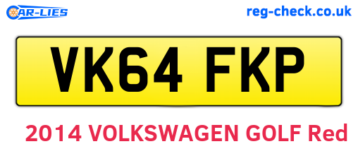VK64FKP are the vehicle registration plates.
