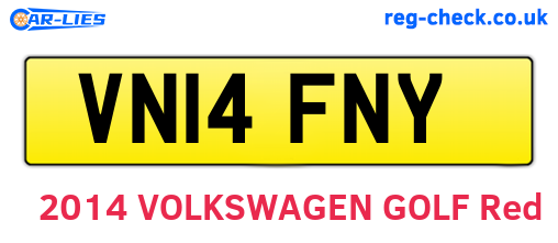 VN14FNY are the vehicle registration plates.
