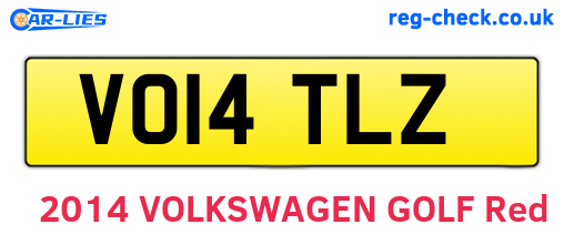 VO14TLZ are the vehicle registration plates.