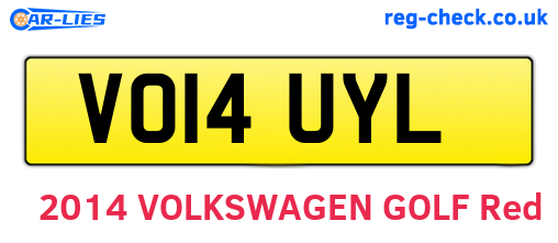 VO14UYL are the vehicle registration plates.
