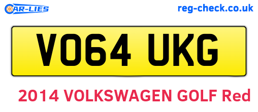 VO64UKG are the vehicle registration plates.