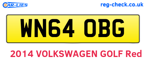 WN64OBG are the vehicle registration plates.