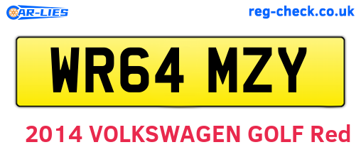 WR64MZY are the vehicle registration plates.