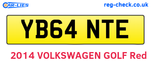 YB64NTE are the vehicle registration plates.