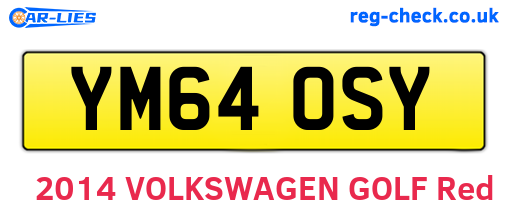 YM64OSY are the vehicle registration plates.