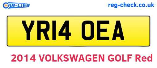 YR14OEA are the vehicle registration plates.