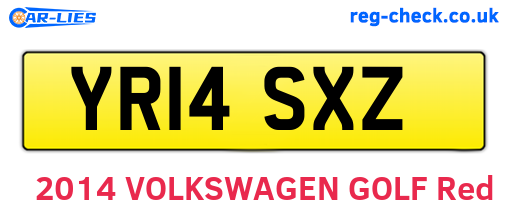 YR14SXZ are the vehicle registration plates.