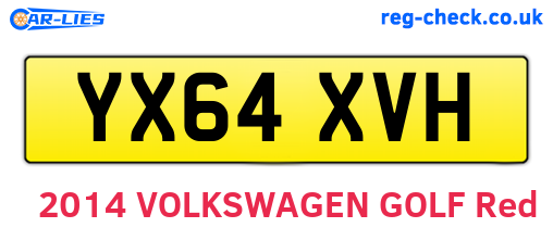 YX64XVH are the vehicle registration plates.