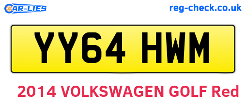 YY64HWM are the vehicle registration plates.