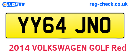 YY64JNO are the vehicle registration plates.