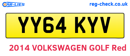 YY64KYV are the vehicle registration plates.