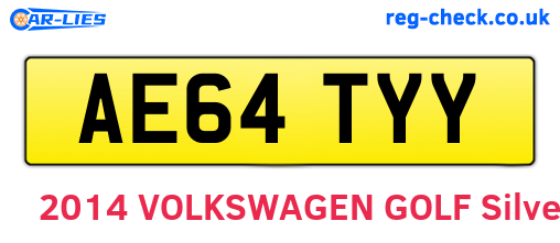 AE64TYY are the vehicle registration plates.