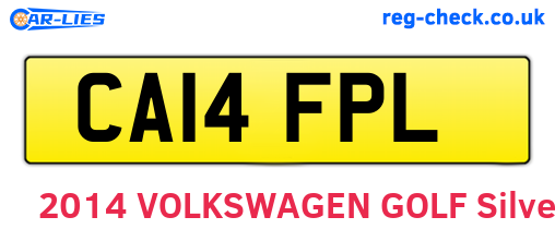 CA14FPL are the vehicle registration plates.