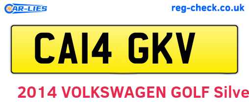 CA14GKV are the vehicle registration plates.