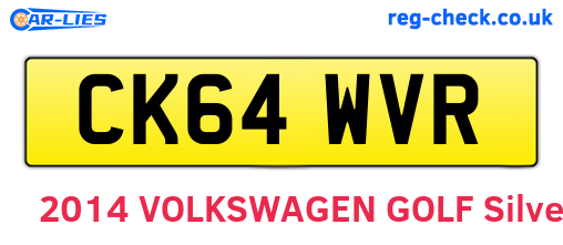 CK64WVR are the vehicle registration plates.
