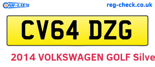 CV64DZG are the vehicle registration plates.