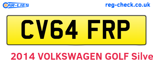 CV64FRP are the vehicle registration plates.