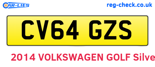CV64GZS are the vehicle registration plates.