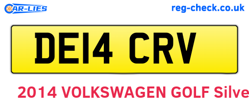 DE14CRV are the vehicle registration plates.