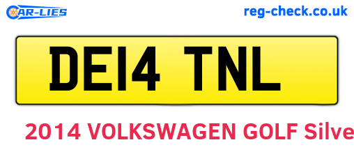 DE14TNL are the vehicle registration plates.
