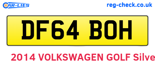DF64BOH are the vehicle registration plates.