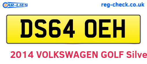 DS64OEH are the vehicle registration plates.