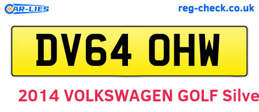 DV64OHW are the vehicle registration plates.