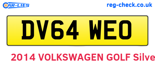 DV64WEO are the vehicle registration plates.