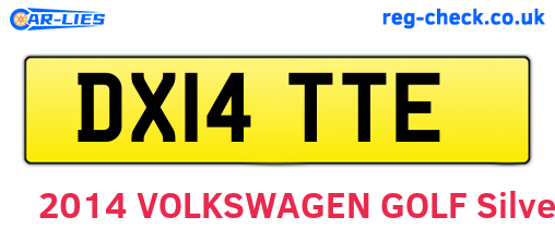 DX14TTE are the vehicle registration plates.