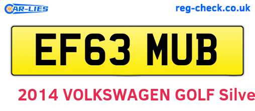 EF63MUB are the vehicle registration plates.