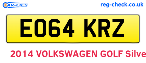 EO64KRZ are the vehicle registration plates.