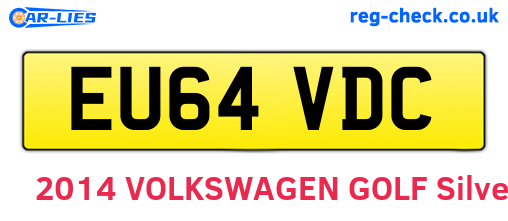 EU64VDC are the vehicle registration plates.